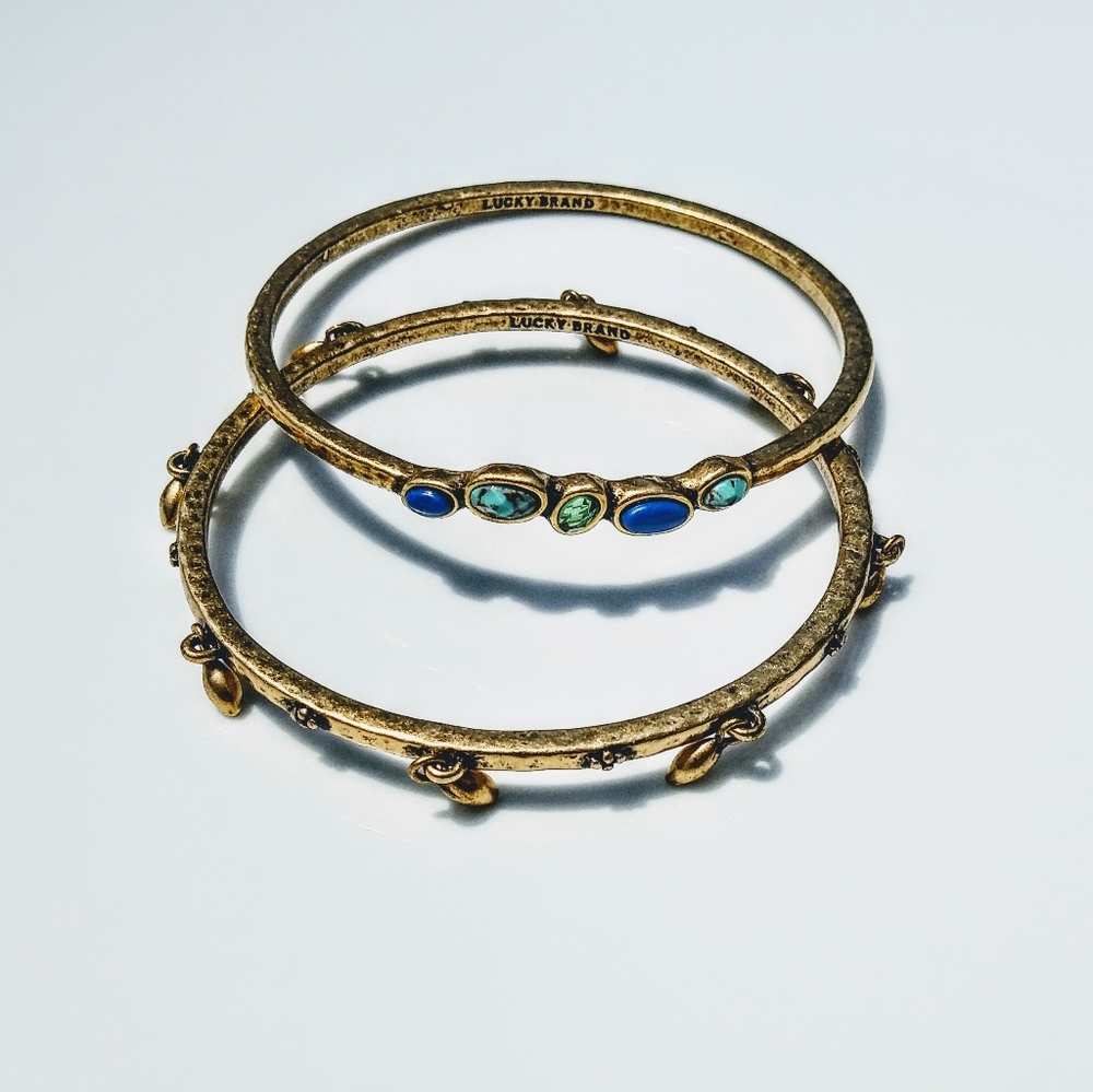 Lucky Brand Boho Bangles Brass/Gold Tone Bracelets